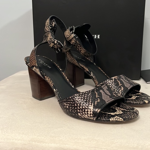 Coach Pipher Python/Anaconda Women’s Chunky Heels - Picture 7 of 10